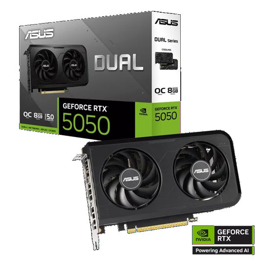 ASUS nVIDIA GeForce DUAL RTX5050 8GB GDDR6 OC Edition, 2560 CUDA, 2677MHz, 128-bit, 7680x4320, PCIe 5.0, DUAL-RTX5050-O8G