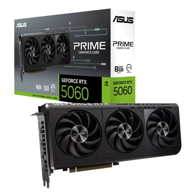 ASUS nVidia GeForce PRIME RTX 5060 8GB GDDR7, 3840 CUDA, 2527MHz, 128-bit, 7680x4320, PCIe 5.0, PRIME-RTX5060-8G