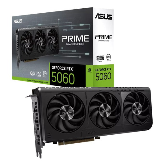 ASUS nVidia GeForce PRIME RTX 5060 8GB GDDR7, 3840 CUDA, 2527MHz, 128-bit, 7680x4320, PCIe 5.0, PRIME-RTX5060-8G