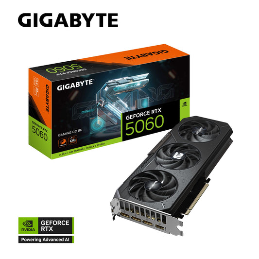 Gigabyte GeForce RTX 5060 GAMING OC 8G, 2595 MHz, CUDA 3840, 28 Gbps. GDDR7, 128 bit PCI-E 5.0, PSU 500W, DisplayPort 2.1b *3 HDMI 2.1b x1, GV-N5060GAMING OC-8GD