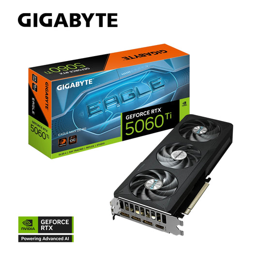 Gigabyte GeForce RTX 5060 Ti EAGLE MAX OC 8G, 2617 MHz, CUDA 4608, 28 Gbps, GDDR7,128 bit, PCI-E 5.0, PSU 650W, DisplayPort 2.1b *3 HDMI 2.1b *1, GV-N506TEAGLEMAX OC-8GD