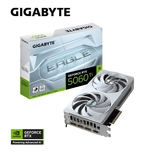 Gigabyte GeForce RTX 5060 Ti EAGLE OC ICE 8G, 2617 MHz, 28 Gbps, GDDR7, 128 bit, PCI-E 5.0, ATX, PSU 650W, DisplayPort 2.1b *3, HDMI 2.1b *1, GV-N506TEAGLEOC ICE-8GD