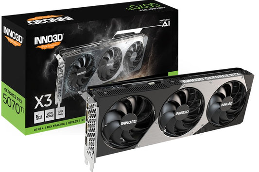 INNO3D nVidia GeForce RTX 5070 TI X3 16GB GDDR7 2452 MHz Boost Clock, RAM 28 Gbps, 3x DP, 1xHDMI 300x116x41mm, N507T3-16D7-176068N