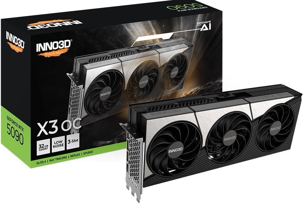INNO3D nVidia GeForce RTX 5090 X3 OC 32GB GDDR7 2452MHz Boost Clock, RAM 28Gbps, 3x DP, 1xHDMI 333x137x60mm (3-slot), N50903-32D7X-17593928