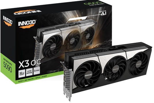 INNO3D nVidia GeForce RTX 5090 X3 OC 32GB GDDR7 2452MHz Boost Clock, RAM 28Gbps, 3x DP, 1xHDMI 333x137x60mm (3-slot), N50903-32D7X-17593928