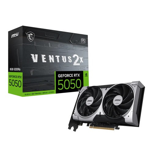 MSI nVidia GeForce RTX 5050 8G VENTUS 2X OC, Boost: 2560 MHz, CUDA 2560 Units, 8GB GDDR6, HDMI x 1 (embargo)