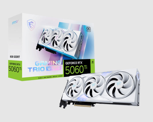MSI nVidia GeForce RTX 5060 Ti 8G GAMING TRIO OC WHITE, PCI Express Gen 5 x 16, Boost: 2647 MHz, CUDA 4608 Units, 8GB GDDR7, HDMI x 1