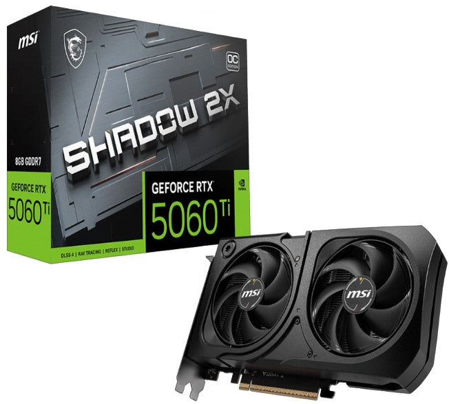 MSI nVidia GeForce RTX 5060 Ti 8G SHADOW 2X OC PLUS, Boost: 2482 MHz, CUDA 8960 Units, 8GB GDDR7, HDMI x 1 (embargo)