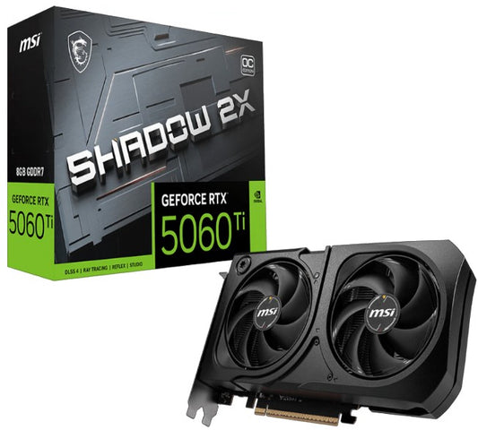 MSI nVidia GeForce RTX 5060 Ti 8G SHADOW 2X OC PLUS, Boost: 2482 MHz, CUDA 8960 Units, 8GB GDDR7, HDMI x 1 (embargo)