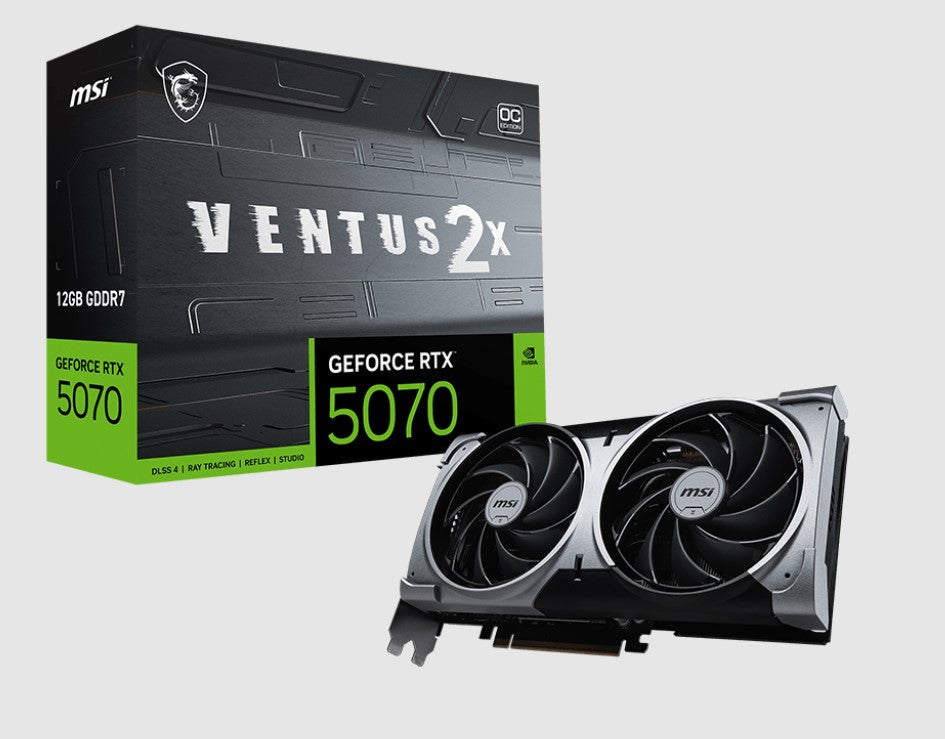 MSI nVidia GeForce RTX 5070 12G VENTUS 2X OC, PCI Express Gen 5, Boost: 2542 MHz, CUDA 6144 Units, 12GB GDDR7, HDMI x 1