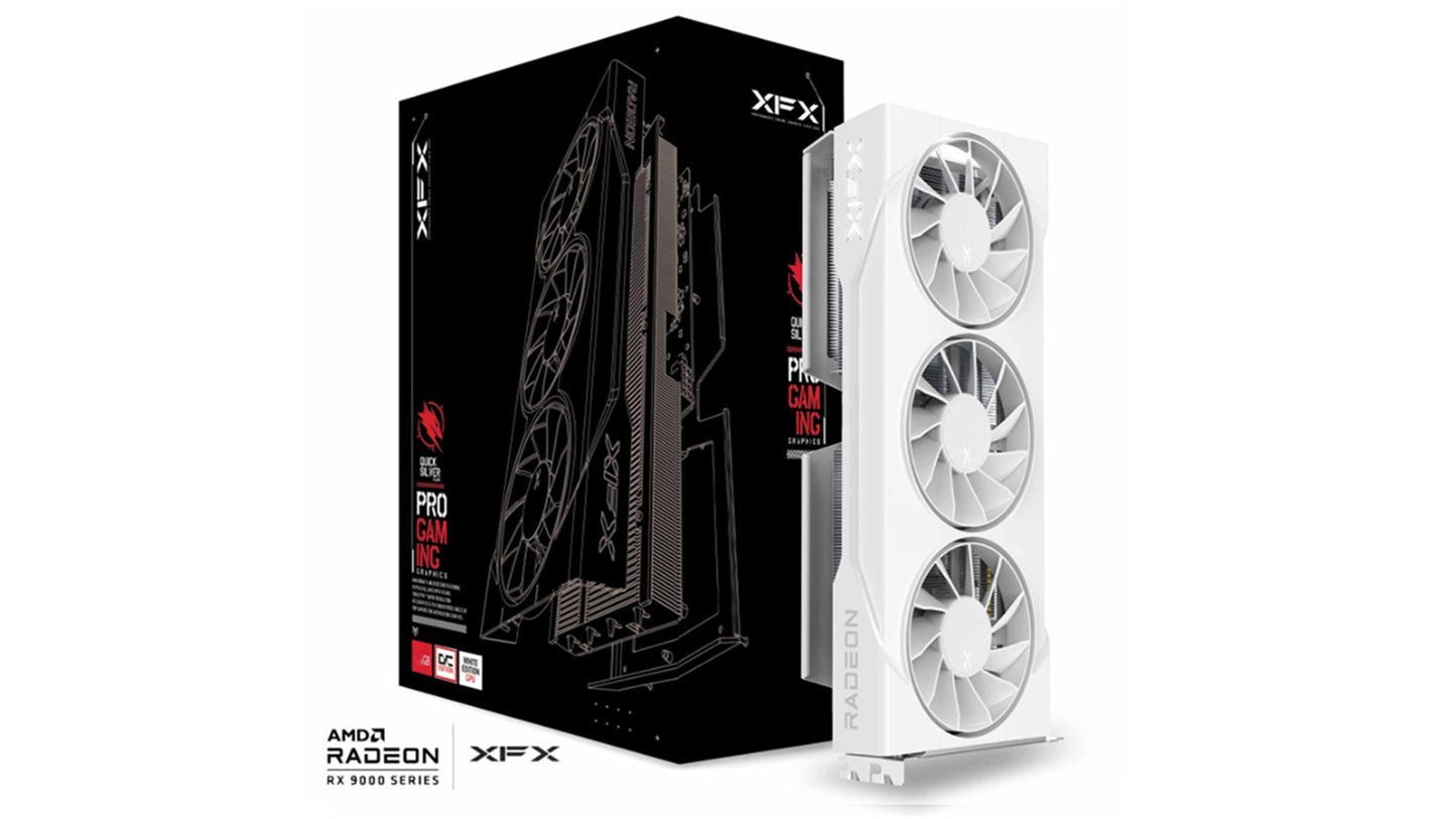 XFX Swift AMD Radeon RX 9060XT OC White Triple Fan Gaming Edition with 16GB GDDR6 HDMI 2xDP, AMD RDNA 4 (RX-96TS316W7)