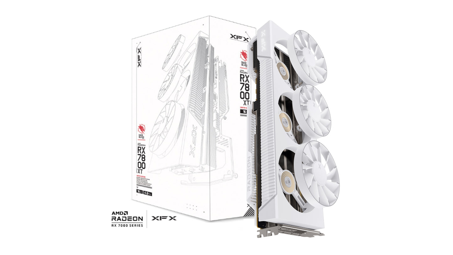 XFX Mercury AMD Radeon RX 9070XT OC White Magnetic Air Edition with RGB 16GB GDDR6 HDMI 3xDP, AMD RDNA 4 (RX-97TMARGW9)