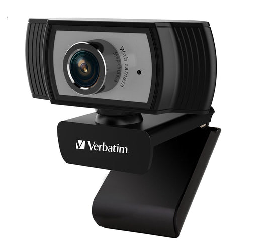 Verbatim 1080p Full HD Webcam - Black/Silver FHD 1920x1080, 2.0 Mega Pixels, Compatible with Windows XP,7 8, 10, Android V5, MacOS 10.6 or Above, 66614