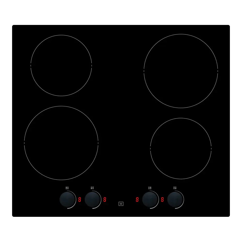 Whirlpool 60cm 4-Zone Ceramic Cooktop Black Glass with Knob Control - WRK6140AUS