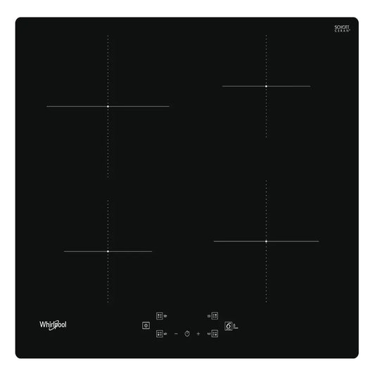 Whirlpool 60cm 4-Zone 6th Sense Built-In Induction Cooktop Black Schott Glass - WSQ7360NE